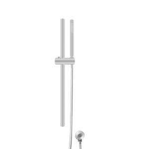 Lucid Brushed Nickel Round Hand held Shower Set With Rail